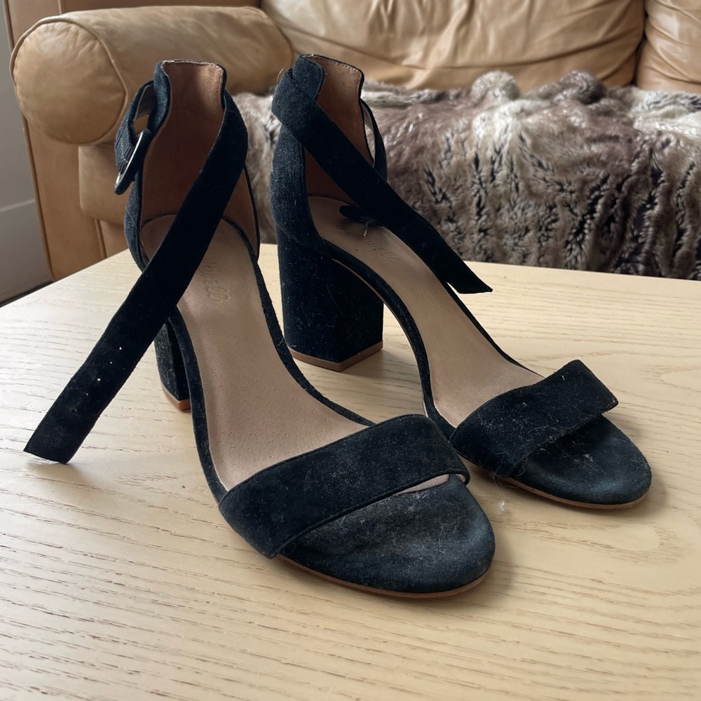 black madewell suede heels